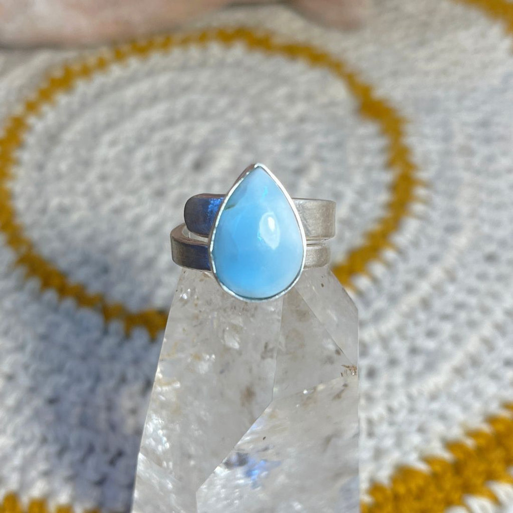 Anillo Durga · Larimar y Plata de Ley