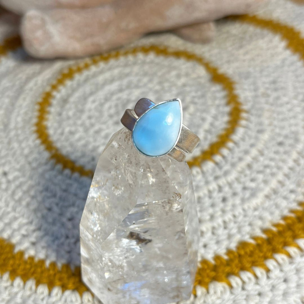 Anillo Durga · Larimar y Plata de Ley