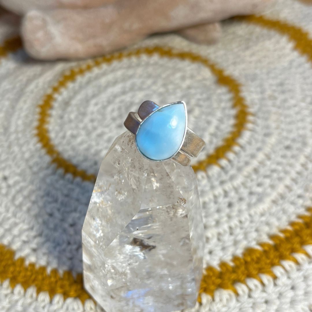 Anillo Durga · Larimar y Plata de Ley