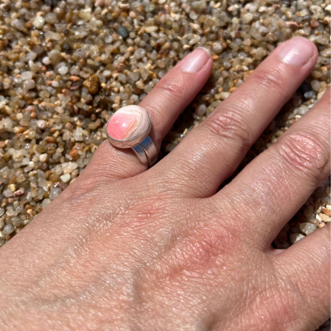 Anillo Durga de rodocrosita