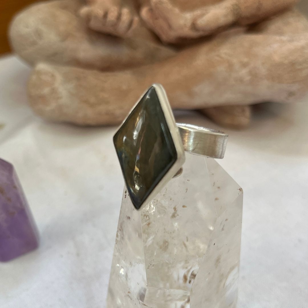 Anillo Tara de labradorita