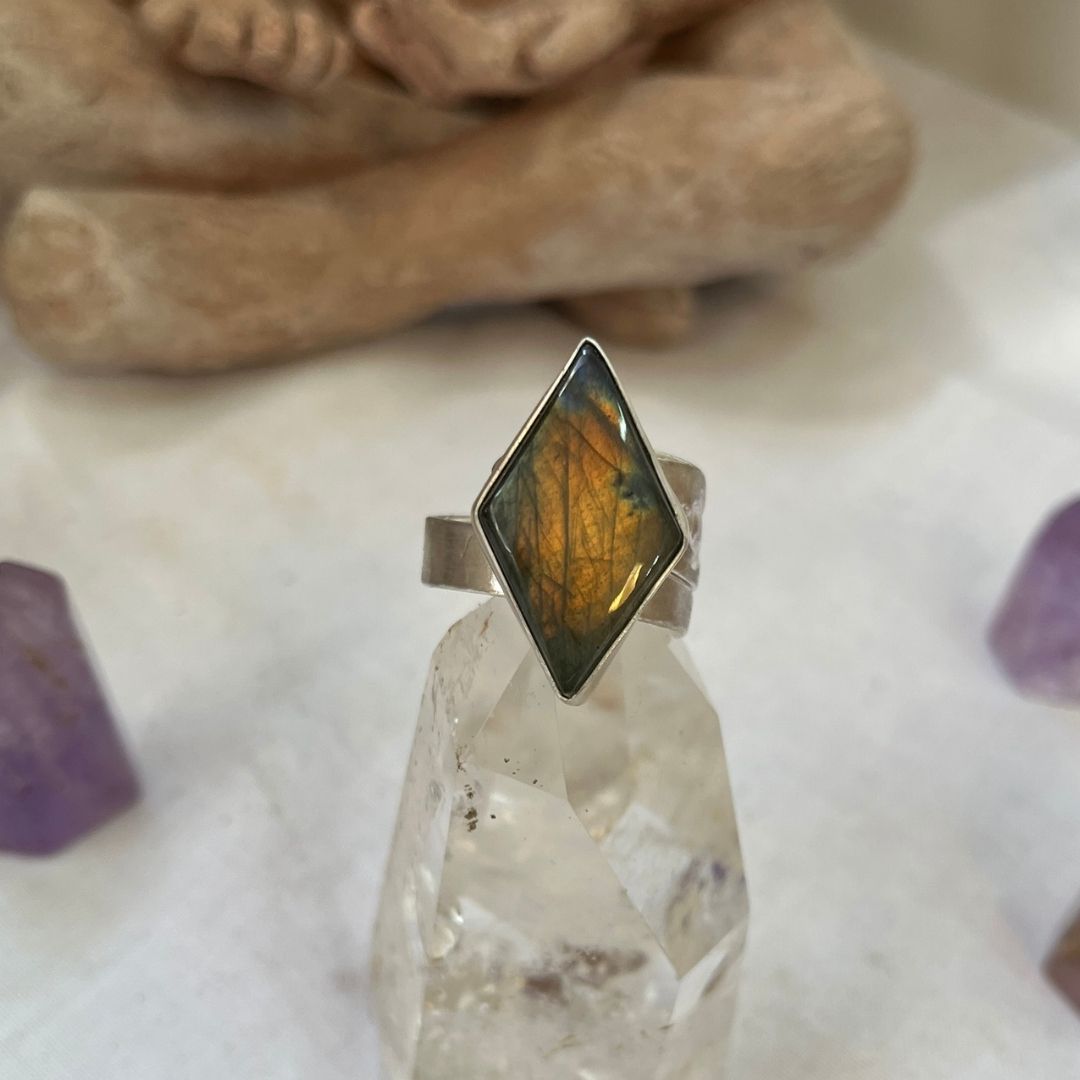 Anillo Tara de labradorita