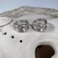 Pack regalo con dos anillos ajustables Ho'oponopono de plata de ley unisex con Flor de la Vida y mantra Lo Siento Perdóname Gracias Te Amo grabado